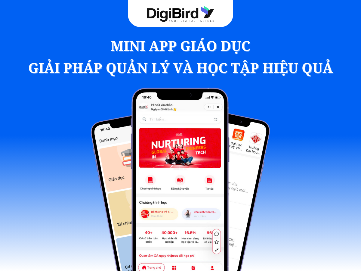 Mini App giáo dục: Giải pháp quản lý và học tập hiệu quả