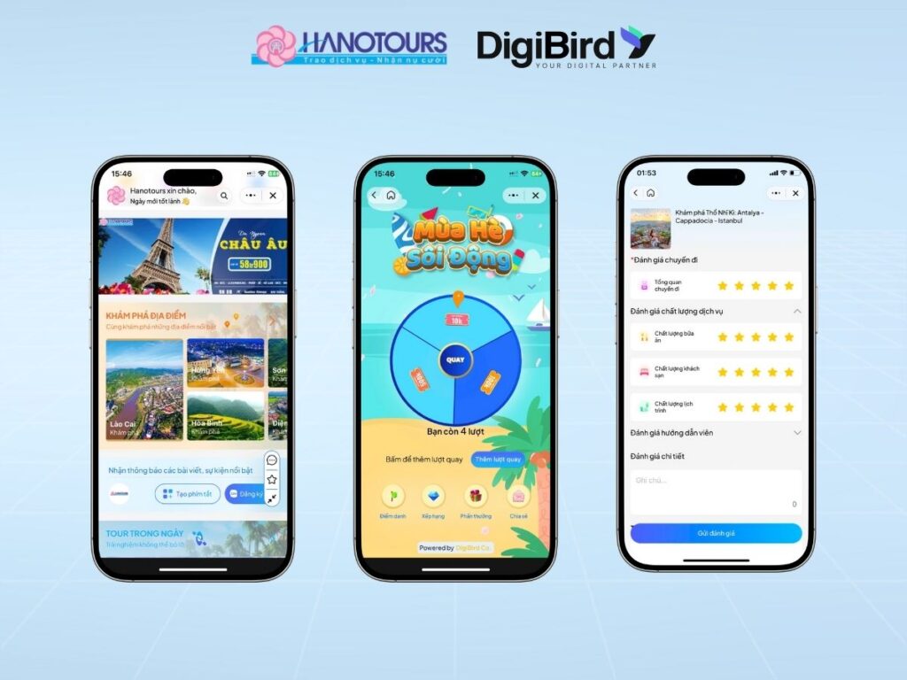 Các tính năng nổi bật khác trên Mini App Hanotours