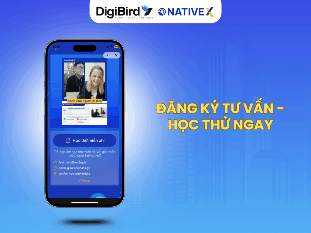 Tính năng đăng ký học thử/tư vấn tức thì