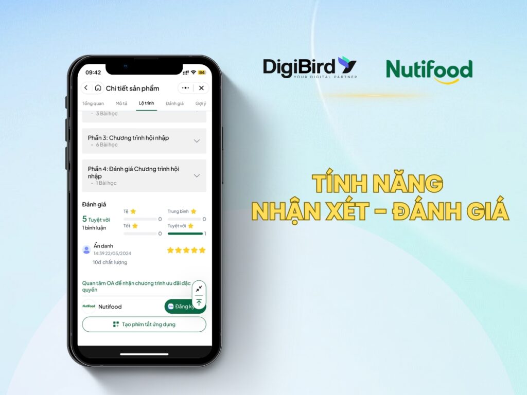 Tính năng đánh giá giúp cải thiện các khóa học về sau